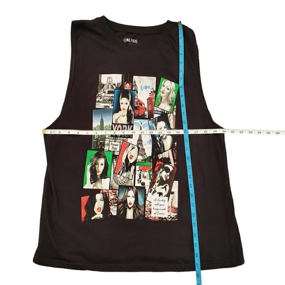 BLACK GRAPHIC PRINT MUSCLE TOP SIZE 3X - Picture 4 of 5